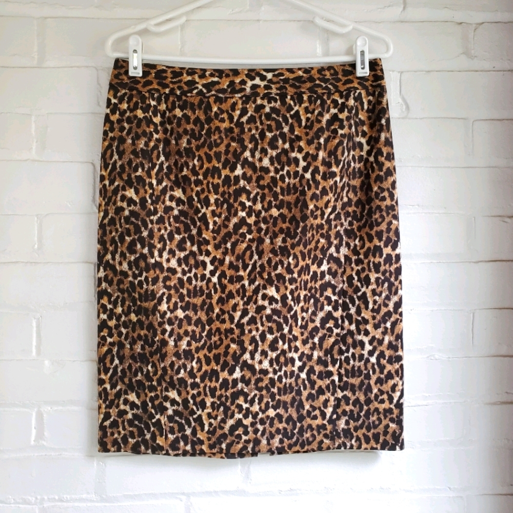 Ann Taylor LOFT Leopard Animal Print Pencil Skirt